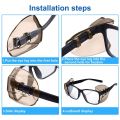 8 Pairs Safety Eye Glasses Side Slip Clear Flexible Shield Fits Small Medium Eyeglasses.
