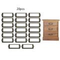 20x Office File Label Holder, Metal Frame Handle, Drawer Tag Pull Name Card Tag Hardware Accessories.