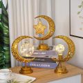 1PC Gurbana Orb Star Festival decorative lights Led Iron Moon Hollow table modeling lamp.