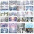 Mocsicka Winter Forest Photography Backdrop Snow Scene Snowfield Pine Tree Snowflake Photo Background for Photo Studio Photocall. 