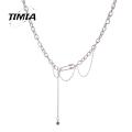 TIMIA Fashion Niche Dainty Safety Pin Gothic Party Jewelry Women Clavicle Chain Sweater Necklace Korean Style Pendant Necklace. 