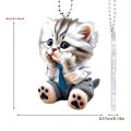 Car Pendant Hanging Ornament With Chain Realistic Animal Cat-Shaped 2D Pendant Rearview Mirror Hanging Decor Car Accessories Leima.