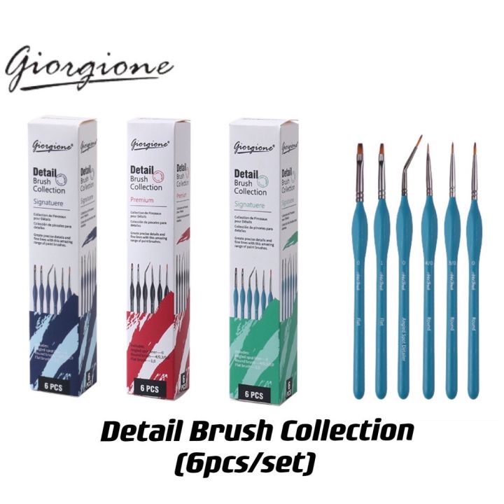 Giorgione%206%20pcs%20Nylon%20Hair%20Wooden%20Handle%20Detailed%20Paint%20Brushes%20set%20-%20Image%202