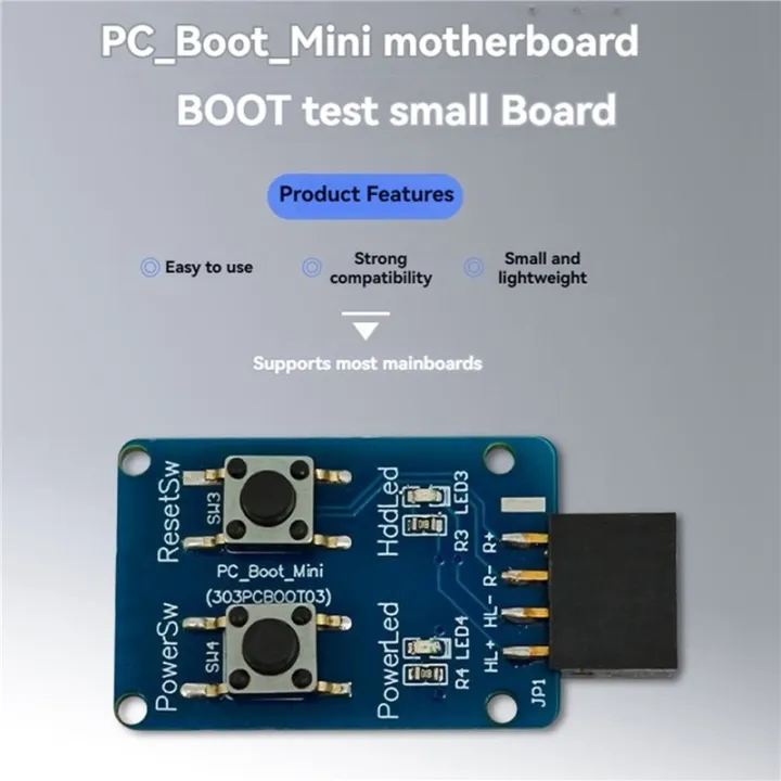 4X PC-Boot-Mini Motherboard Boot Test Board 9 Pin PC on/Off Button for ...