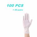 Pink Nitrile Gloves 100PCS Disposable Latex Free Vinyl Gloves Industrial Grade Kitchen Cooking Food Prep Cleaning Working Gloves. 