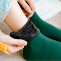 Winter Warmer Women Thicken Wool Cashmere Snow Socks Seamless Velvet Boots Floor Sleeping Socks. 