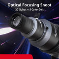 Conical Optical Snoot Photo Studio Accessory for LED Light Flash Strobe Light with Lens Bowens Mount 20 Gobos.