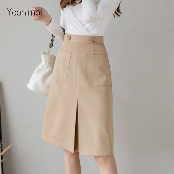 Korean%20Simple%20High%20Waist%20A-line%20Midi%20Skirt%20Office%20Skirt%20-%20Image%208