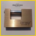 Dingqi 80 mm Rectangle Brass Square Door Lock tala for heavy duty security Length 13 cm Width 8 cm Height 4 cm completely Pitol body rust free Stainless steel guarder. 