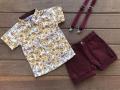 2PCS Summer Beach Wear Toddler Kids Baby Boy Gentleman Suit Bicycle Print Shirt Short Sleeve Tops Short Pants Outfits Set. 