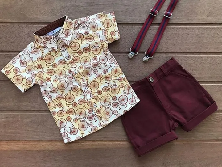 2PCS%20Summer%20Beach%20Wear%20Toddler%20Kids%20Baby%20Boy%20Gentleman%20Suit%20Bicycle%20Print%20Shirt%20Short%20Sleeve%20Tops%20Short%20Pants%20Outfits%20Set%20-%20Image%202