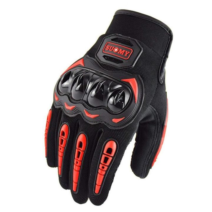 Full Finger Suomy Hand Gloves Red For Biker