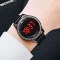 Luxury Digital Red LED Watches For Women Magnetic Stainless Steel Belt Quartz Clock Ladies Wrist Watch Fashion Business Watch. 