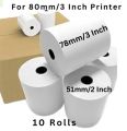 Premium 3 Inch Thermal POS Paper Roll – 78mm Width x 51mm Diameter | Approx 35 Meter Paper | 10 Roll - For Cash Register, Swiping Machine, POS Machine, Restaurant & Super Shop Billing.. 
