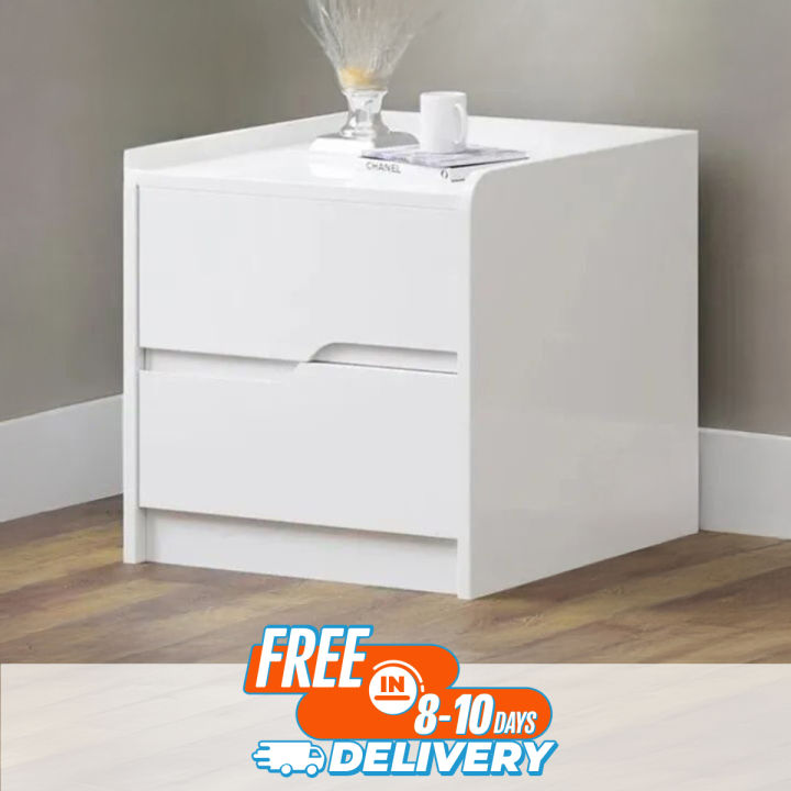 Newfangled - Best Quality Furniture Terence High Glossy Bed Side Table-Drawer Storage - Furniture & Decor - Modern and Trendy