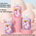 New Smart 360 Degress U Sonic Electric Toothbrush Kids Silicone Automatic Ultrasonic Tooth Brush Children Blue Light Teeth Brush. 