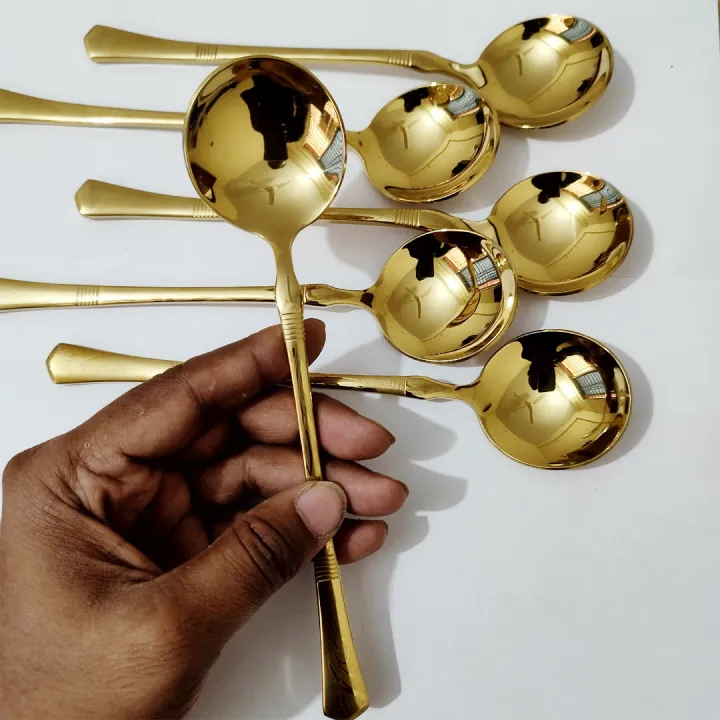 8%20Inch%20Big%20Soup%20Spoon%20golden%20color%201%20PCS,%20Stainless%20steel%20-%20Image%203