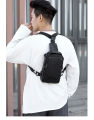 Multifunctional fashion chest bag waterproof nylon cloth messenger bag trendy men's shoulder bag charging chest bag. 