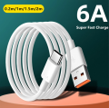 6A Type C Fast Charging Cable for Huawei Mate 40 50 Mobile Phone 120W USB-C Phone Data Cord for Xiaomi Samsung Oneplus POCO.