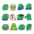 1PCS Sad Frog Series PVC Croc Clogs Decorate DIY Shoe Charms Accessories Classic Clog Kids Gift.