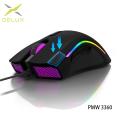 Delux M625 PMW3360 Sensor Gaming Mouse 12000DPI 7 Programmable Buttons RGB Backlight Wired Mice With Fire Key For FPS Gamer. 