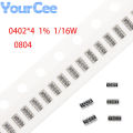 100pcs 0804 0402*4 Network Resistor 1% SMD Array 0~1M 10 15 22 24 30 47 82 1K 2K 2.2K 3K 3.3K 10K 30K 56K 100K 150K 200K 1M ohm.