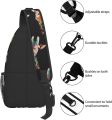 Sling Backpack Cute Cartoon Illustration Colorful Rainbow Giraffe for Men Boys Multipurpose Crossbody Shoulder Bag. 