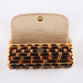 Nilerun Brand Vintage Retro Hard Solid Wood Rattan Straw Evening Purse Wallet Unique Handmade Black Real Bamboo Root Clutch Bag. 