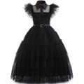 Wednesday Addams Cosplay Dress for Girl Kids Movie Wednesday Cosplay Costumes Black Gothic Dresses Halloween Party Women Clothes.