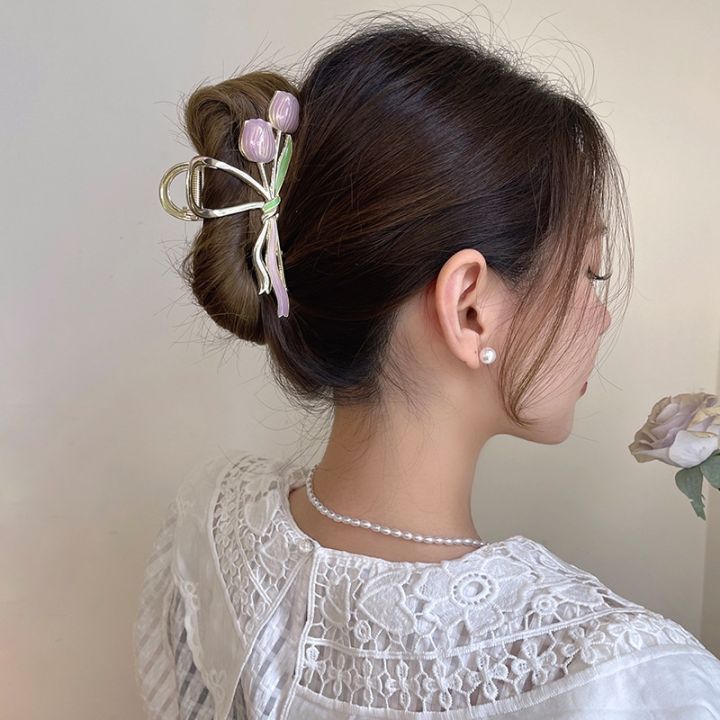 Dincior%20Girl%20Female%20New%202025%20Two%20Flower%20Tulip%20Bouquet%20Hair%20Clips%20Hair%20Accessories%20-%20Image%205