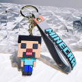【Be worth】 Soft 3D Keychain Cute Fashion Doll Accessories Minecraft Game Figures Keyring For Women Men Bag Charms Pendant.
