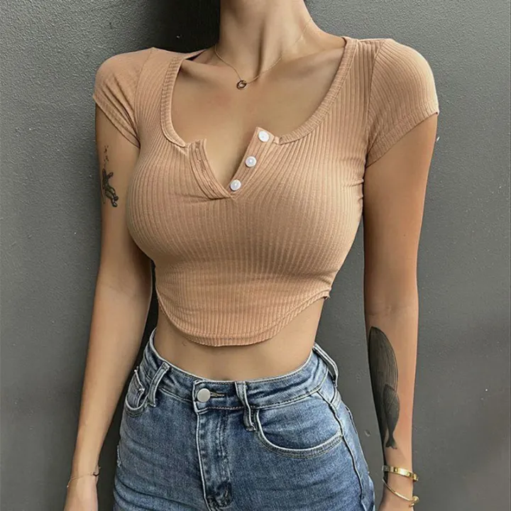 Xpqbb%20High%20Street%20Y2K%20Cropped%20T-Shirt%20Women%20Skinny%20V-Neck%20Basic%20Crop%20Tops%20Female%20Summer%20Slim%20Fit%20White%20Short%20Sleeve%20Tees%20-%20Image%207