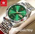 Olevs Luxury Fashion Stainless Steel Unique Design Diamond Cutting Glass Wrist-Watche For Men.