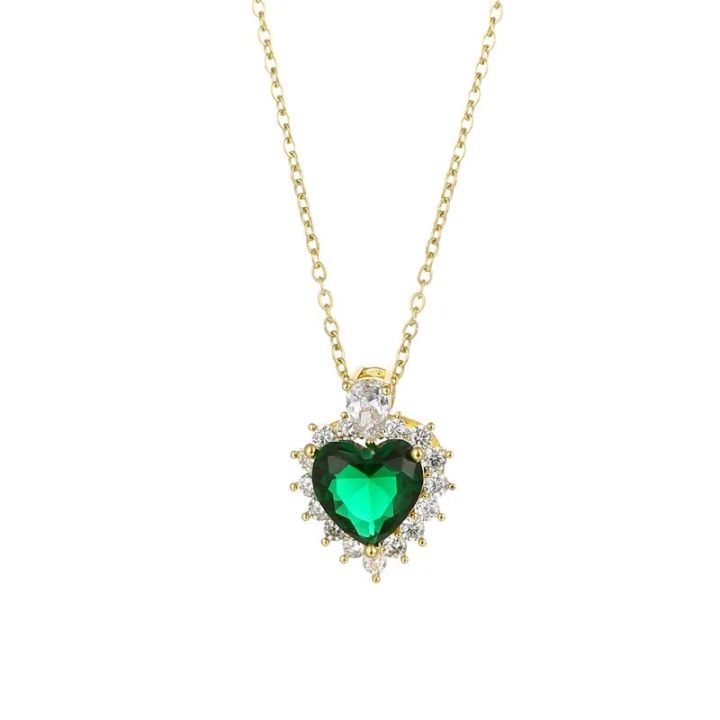 Vintage%20Style%20Lucky%20Guard%20Green%20Pendant%20Stainless%20Steel%20Necklaces%20For%20Women%20Fashion%20Elegant%20Female%20Clavicle%20Chain%20Jewelry%20Gift%20-%20Image%207