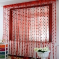 Heart Polyester Window or Doorway Curtain - Red - Porda. 