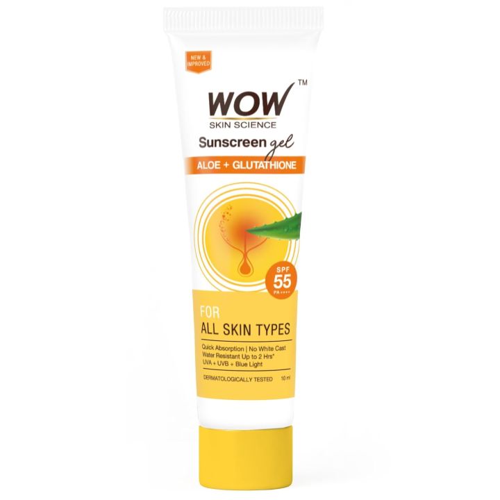 wow Sunscreen Gel Alo + Glutathione SPF 55pPA++