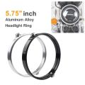 Universal 5.75 Inch Aluminum Round Headlight Housing Headlamp Trim Ring Mount Bracket Motorcycles. 