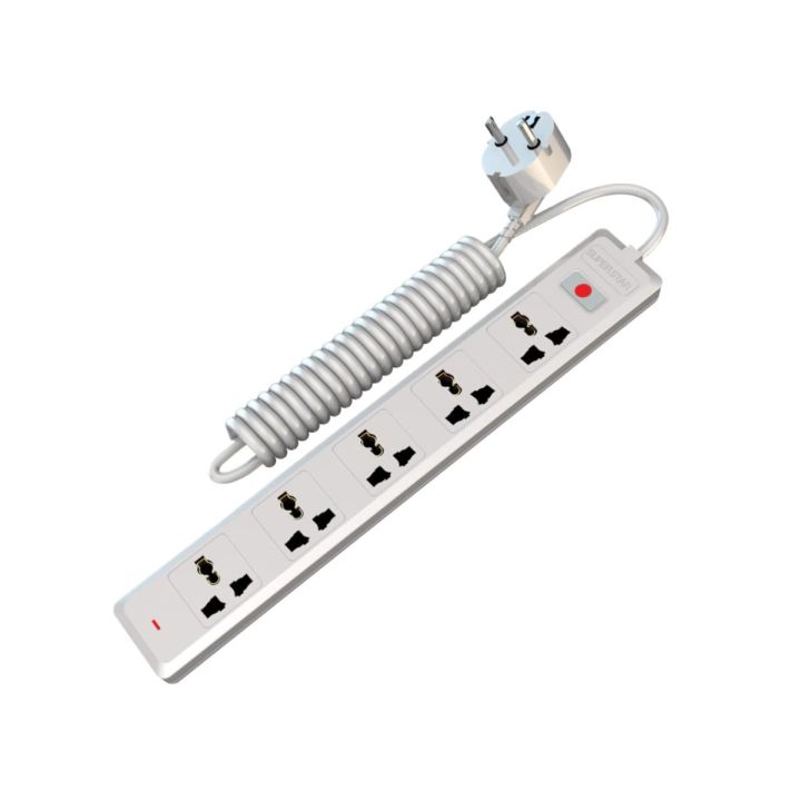 Super Star Smart Extension Socket 2 PIN 5 Socket Multi Plug Five Port Point Cord Multiplug