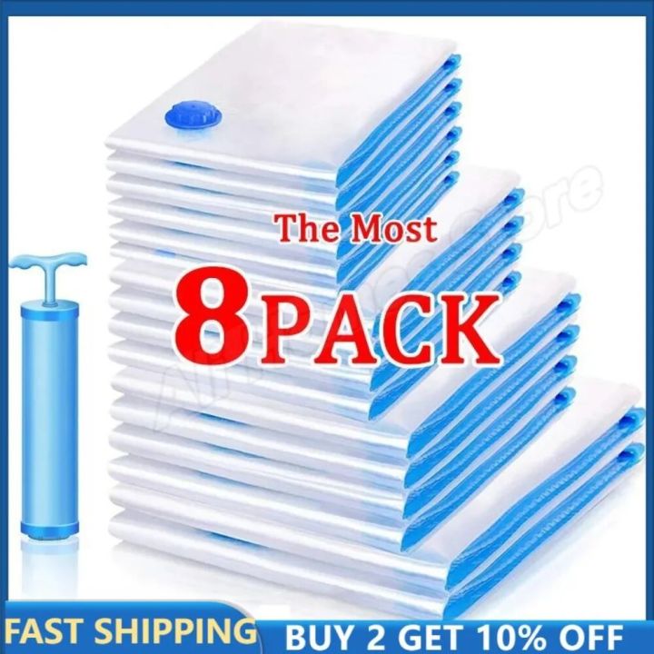 8/5/3PCS Vacuum Storage Bags Compression Pack for Storing Clothes Pillow Bedding Blanket Space Save Travel Bag Bedding Organizer