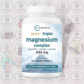 Micro Ingredients Triple Magnesium Complex – 400 mg – 300 Capsules – with Glycinate, Malate, Taurate & Vitamin C – for Muscle Function, Sleep & Relaxation Support. 