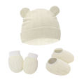 GC Newborn Beanie Hat Mittens Socks Set Lightweight Beanie Cotton Gloves No Scratch Mitten For Boys Girls. 
