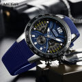 MEGIR Sports Chronograph Quartz Watches for Men Silicone Strap Wateproof Luminous Wristwatch Man Relogios Masculino 2106. 