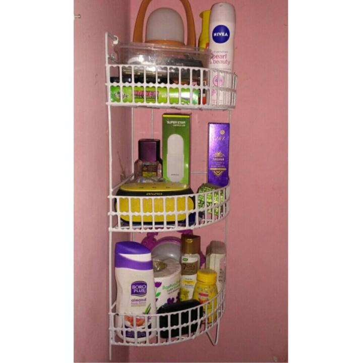 Wall mounted kitchen bathroom Corner rack Metal waterproof