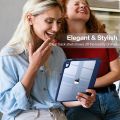 EVO Crystal Folio Case for iPad (A16) 11th/10th Generation (2025/2022) [Auto Sleep/Wake Cover] [Pencil Holder] [Soft Flexible Case] Rugged Series for Apple iPad 10th/11th Gen Multi Folding Style Transparent Back Cover. 