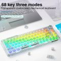 AULA F68 Bluetooth Mechanical Keyboard - 68 Keys with Hotswap and Transparent Keycaps. 