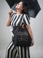 Crafty Tottes Beach Hand Painted Trendy Fashionable Premium Canvas Tote Bag with High Quality Zipper for Man and Women.