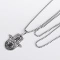 Spiritual Fatima Hand Hamsa Pendant Necklace Woman Evil Eye Vintage Jewelry Men Necklace. 