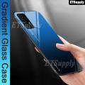 Gradient Glass Cover for Galaxy A72 Case Tempered Glass Aurora Mirror Cover Full Cover for Samsung A72 Phone Case.