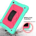 For Samsung Galaxy Tab A 10.1 T510/T515 Shockproof PC + Silicone Combination Case with Holder & Hand Strap & Shoulder Strap.