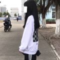 Street Fashion Personality Fashion Chessboard Plaid Hop Thin Sweater Women's Loose Korean Style Loose Spring Autumn Fashionins_. 